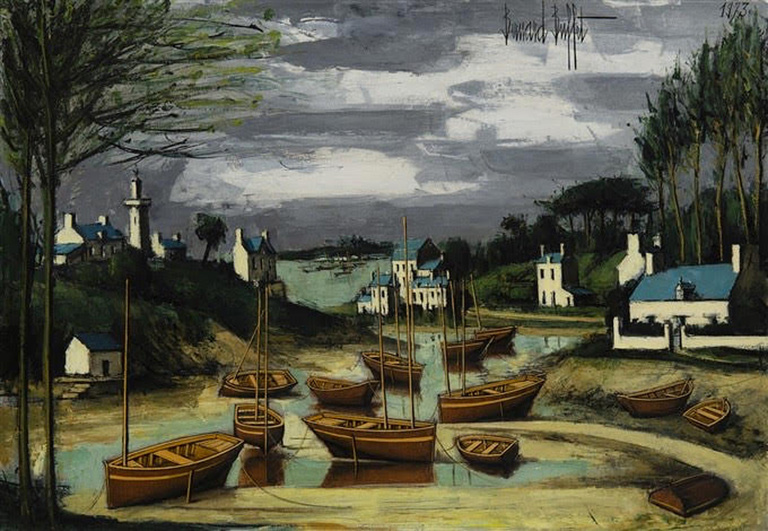 Bernard Buffet Officiel - Loctudy, la presqu'île à marée basse, 1973, 89 x 130 cm