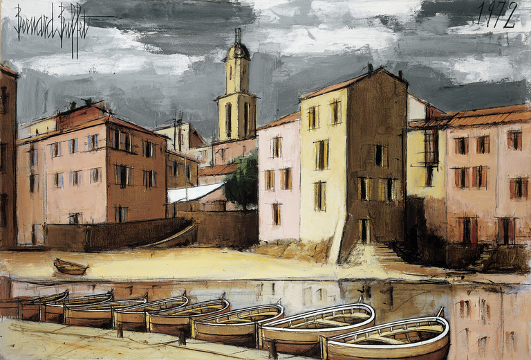 Bernard Buffet Official - Saint-Tropez, la Ponche, 1972, 89 x 130 cm 