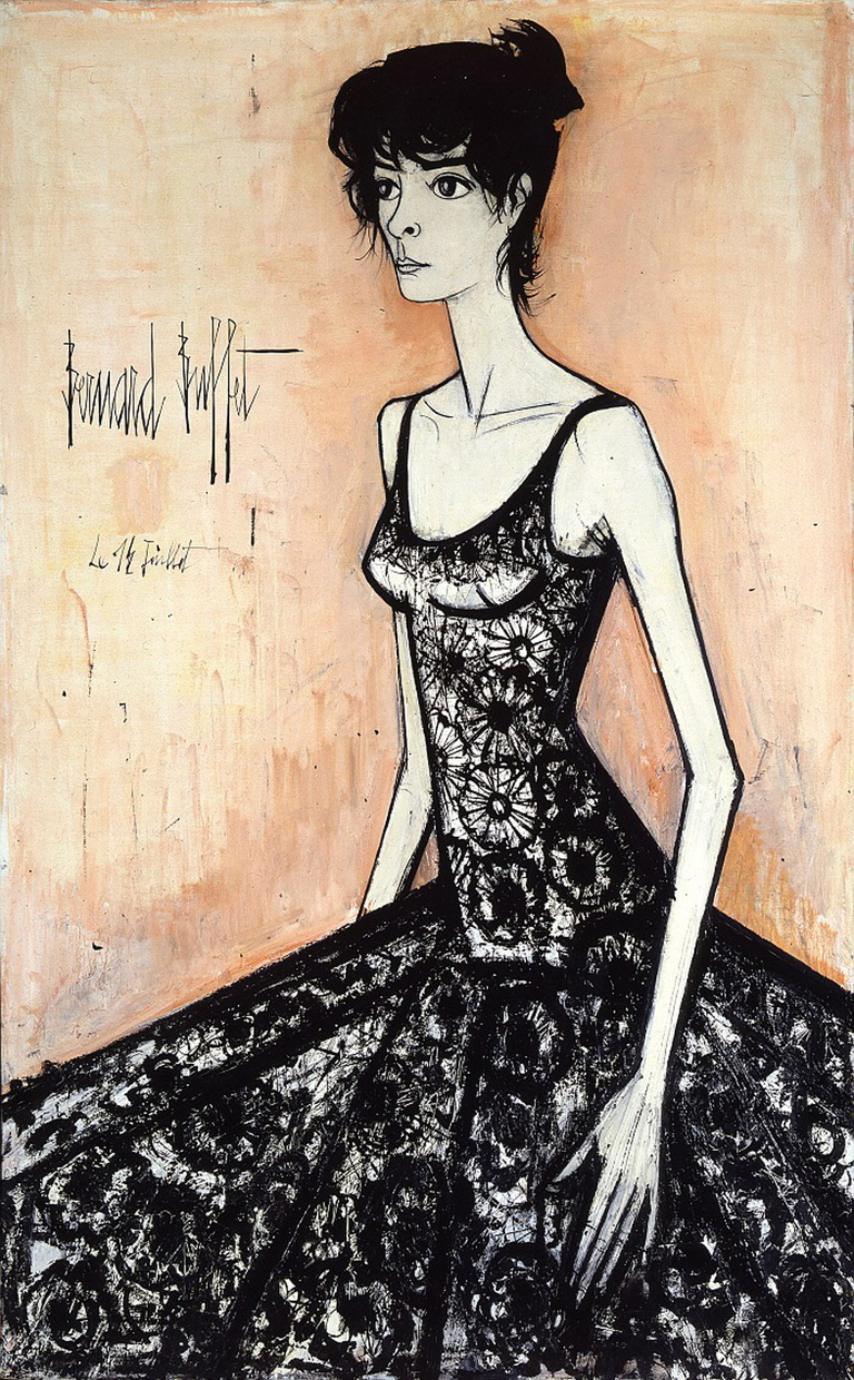 Bernard Buffet Officiel - Annabel en robe du soir, 1960, 130 x 81 cm