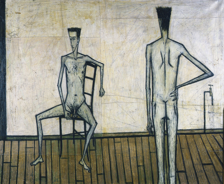 Bernard Buffet Official - Deux hommes nus, 1947, 159 x 195 cm 