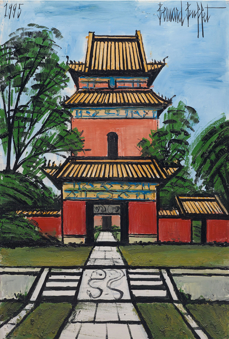 Bernard Buffet Official - Tombe des empereurs Ming, Pékin, 1995, 131 x 89 cm