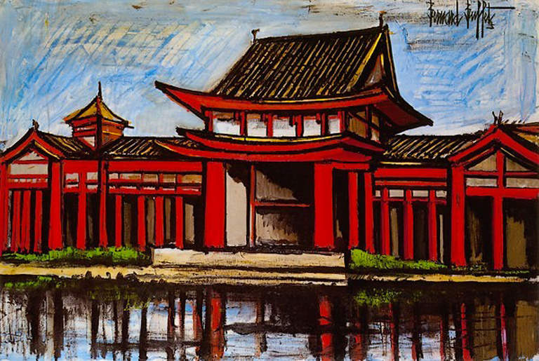 Bernard Buffet Official - Temple Byodoin, 1980, 130 x 195 cm