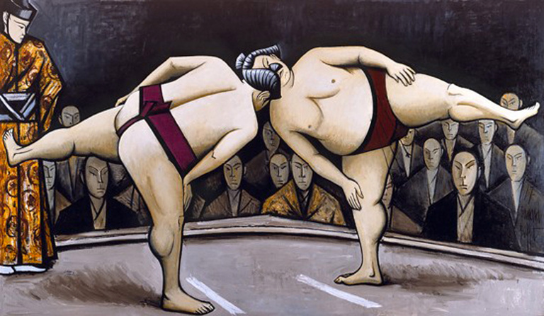 Bernard Buffet Officiel - Sumo Shikofumi, 1987, 200 x 345 cm