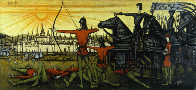 Bernard Buffet Official -  Le Siège d'Orléans, 1957, 230 x 500 cm