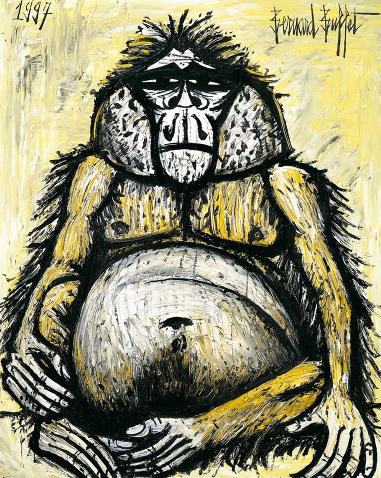 Bernard Buffet Official - Orang-outan femelle, 1997, 162 x 130 cm