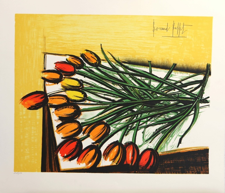 Bernard Buffet Official - Tulipes, 1995, 58 x 76 cm